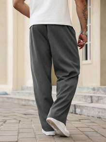 Manfinity Homme Pantalon décontracté à lacets pour hommes grande taille