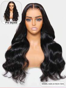 13x4 Pre-Everything Body Wave Lace Front Wig Adjustable 3D Cap Frontal Wig 100% Human Hair Pre Cut Pre Bleached Pre Plucked Lace Wigs For Women - S1 - View 3