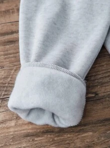 Tween Girl 休闲时尚猫咪标语印花羊毛连帽衫，适合秋冬季，运动衫