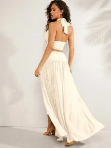 Hauture Crisscross Cut Out Split Thigh Dress