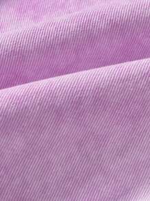 SHEIN Bộ áo liền quần cho bé gái Tween & Bộ váy tổng thể denim màu tím hồng có túi, thời trang và hợp thời trang - trắng - Xem 5