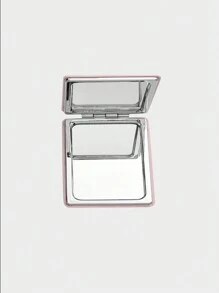 ROMWE Kawaii 1 Gương trang điểm hình vuông họa tiết trái tim và nơ màu hồng, Gương cầm tay di động dành cho bé gái (Vị trí họa tiết ngẫu nhiên) - Nhiều màu - Xem 3