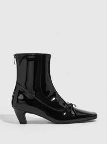 CUCCOO CHICEST 女士时尚低跟黑色中筒靴秋季 - 黑色 - 查看 2