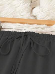 EMERY ROSE Plus Size Casual Solid Color Wide Leg Pants Fall Cloth For Women