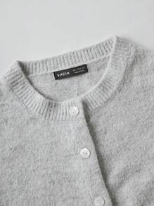 SHEIN Unity 女士纯色长袖休闲宽松开衫套装，秋冬