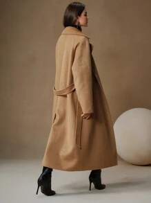 Anewsta 驼绒双面毡手工中长款现代都市高端优雅收腰女式夹克