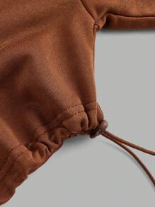 Innovista Women Brown Loose Fit Colorblock Cropped Sport Sweatshirts,Cropped Sweatshirts,Fall Sweatshirts,Going Out Tops,Workout Tops,Long Sleeves Sweatshirts,Colorblock Sweatshirts,Workout Women Tops,Fall Winter Women Outfit,Winter Women Clothes,Brown Long - Coffee Brown - View 7