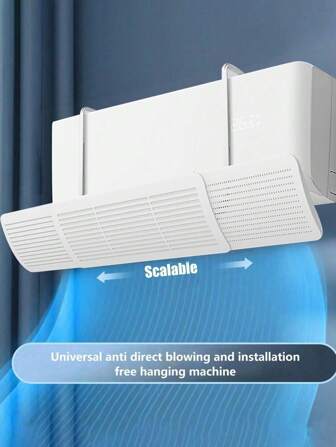 1 pieza Deflector de aire acondicionado retráctil, deflector de viento de aire acondicionado, pantalla universal de aire acondicionado montada en la pared, anti-soplado directo, sin necesidad de perforar agujeros, fácil de instalar, fácil de limpiar, regalo navideño