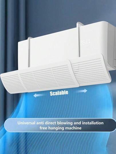 1Pc Retractable Air Conditioner Air Deflector, Air Conditioning Wind Deflector, Wall-Mounted Universal Air Conditioning Windshield, Anti-Direct Blow, No Need To Punch Holes, Easy To Install, Easy To Clean Christmas For Holiday Gift Giving