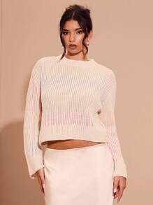 Glamine Women's Solid Color Crew Neck Long Sleeve Minimalist Dye Knit Sweater (Random Color), Knit Pullover Fall Winter - Multicolor - View 6