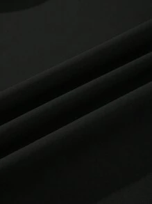 女士连帽衫时尚休闲落肩圆领连帽衫学院风彩色字母印花秋冬季保暖运动长袖上衣 - 黑色 - 查看 5