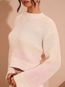 Glamine Women's Solid Color Crew Neck Long Sleeve Minimalist Dye Knit Sweater (Random Color), Knit Pullover Fall Winter - Multicolor - View 4