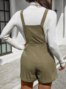 SHEIN LUNE 女式绿色休闲连体裤，秋冬款 - 軍綠色 - 查看 2