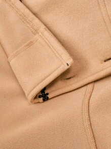 女童优雅复古羊毛大衣，秋冬款 - 棕色 - 查看 6