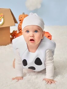 Disfraz con diseño de fantasma lindo para bebés niños, para fiestas y Halloween - Blanco - Ver 4