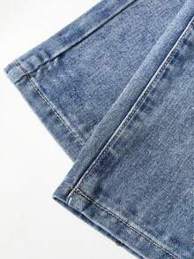 NVFelix Vintage Light Washed Straight Leg Jeans With Slanted Pockets - Medium Wash - View 5