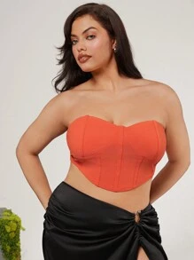 evoluSHEIN X Anitta Spagnelli Designer Plus Strapless Corset Top, Holiday, Spring & Summer, Going Out, Festival