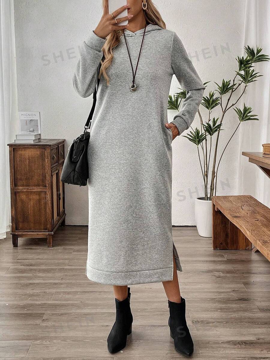 EMERY ROSE Women's Stone Washed Hooded Dress SHEIN South Africa