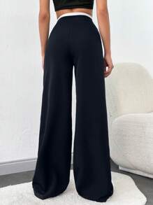 SHEIN Tall TALL WOMEN BOTTOM  AND  COMFORT PANT - Navy Blue - View 2