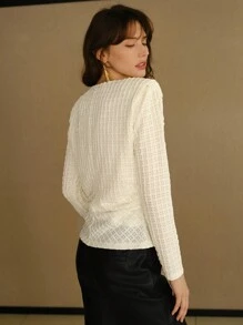 MOTF STUDIO SOLID TEXTURED RUCHED SIDE TEE