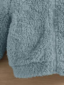 SHEIN 新生男婴/女婴可爱刺绣字母图案连帽夹克和裤子套装，秋冬