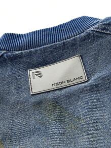 NEON BLANC 100% Cotton Men Street Style Washed Loose Denim Jacket