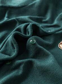 PrepCrw 年轻女孩秋冬学院风绿色单排扣宽松刺绣松鼠长袖开衫返校 - 綠色 - 查看 6