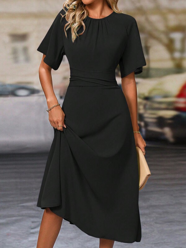 EMERY ROSE Casual - Modern Casual-Woman Wrap Bow Back Dress