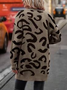 SHEIN LUNE 女式长袖开衫，图案简约，日常休闲装 - 彩色 - 查看 2