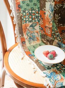 1 件多色印花窗帘，波西米亚风树苗印花流苏装饰遮光窗帘，适用于卧室、客厅、厨房、餐厅、咖啡店、办公室、圣诞节、万圣节、四季、秋季装饰、秋季装饰、房间装饰 - 彩色 - 查看 5