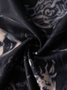 ROMWE MEN Street Life Áo hoodie có mũ trùm đầu in họa tiết thường ngày dành cho nam, Xuân Thu - màu đen - Xem 3