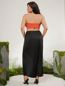 evoluSHEIN X Anitta Spagnelli Designer Plus Strapless Corset Top, Holiday, Spring & Summer, Going Out, Festival