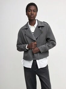 BizChic 女士休闲灰领飞行夹克秋季服装秋季女装 - 灰色 - 查看 3