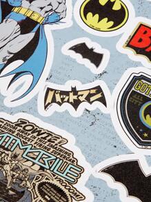 Batman X ROMWE Calcomanías de pared con personajes de dibujos animados y patrones de letras, pegatinas para renovación de paneles de pared, papel tapiz, artículos de decoración de primavera para refrescar tu hogar - Multicolor - Ver 5