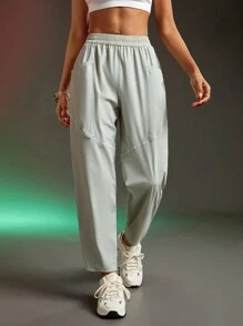 Streetz SHEIN Sport Women's Solid Color Pocket Minimalist Sweatpants, Casual Everyday - Mint Green - View 9