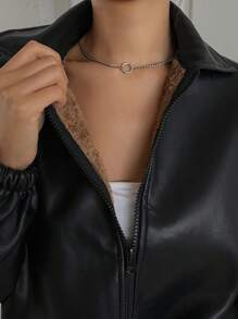 DAZY 女士保暖内衬常规夹克，冬季女装，女士冬季外套 - 黑色 - 查看 5