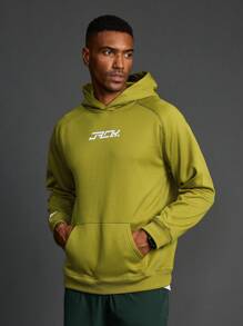 Gym Rark Boyfriend Style Men's Simple Print Sweatshirt Long Sleeve Sportswear Sweatshirt - Olive Green - View 1