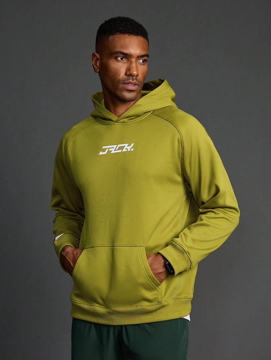 Gym Rark Boyfriend Style Men's Simple Print Sweatshirt Long Sleeve Sportswear Sweatshirt - Olive Green - View 1