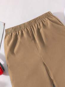 SHEIN Tween Boys' Casual Side Stripe Printed Pants, Daily Wear