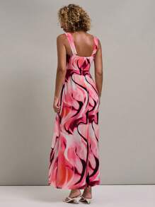 SHEIN Unity Váy in họa tiết toàn thân dây rộng cho nữ, mặc thường ngày - Nhiều màu - Xem 2