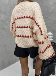 INAWLY 女士休闲宽松圆领长袖时尚毛衣、七分袖上衣