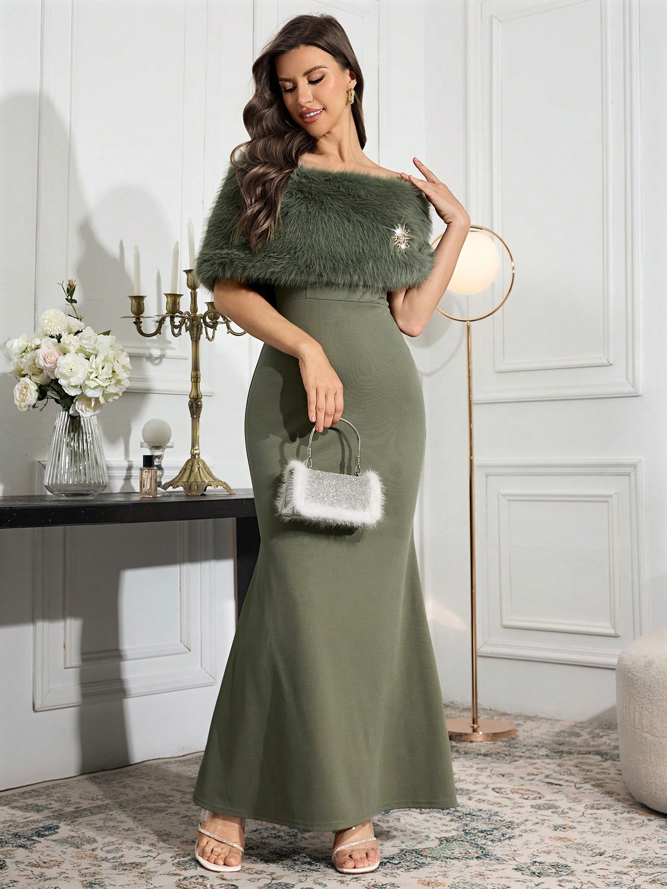 Modelyn فستان سهرة طويل للنساء، أنيق من قطع متناسق...