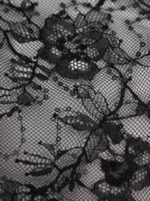 L'Amorae 亮片节日派对分层欧根纱迷你连衣裙，圣诞服装女士 - 黑色 - 查看 5