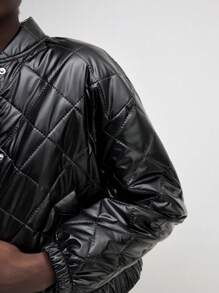 BizChic 女士休闲黑色短款飞行飞行员夹克秋季女装 - 黑色 - 查看 4