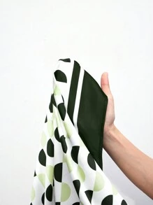 Maija 女士宽松长袖几何印花衬衫，秋季 - 綠色 - 查看 8