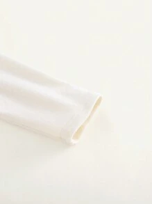 Cozy Pixies 女宝宝 2 件套纯色领长袖上衣和花卉图案圆领荷叶边下摆无袖秋季连衣裙