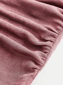 SHEIN Chicas adolescentes Top fruncido correa ancha - Rosa vieja - Ver 4