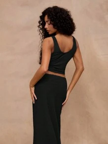 MUSERA Áo kiểu dáng rộng rãi, cổ chữ V, buộc dây phía trước, thích hợp cho kỳ nghỉ xuân hè, hoặc các dịp lễ hội, du lịch. - màu đen - Xem 2