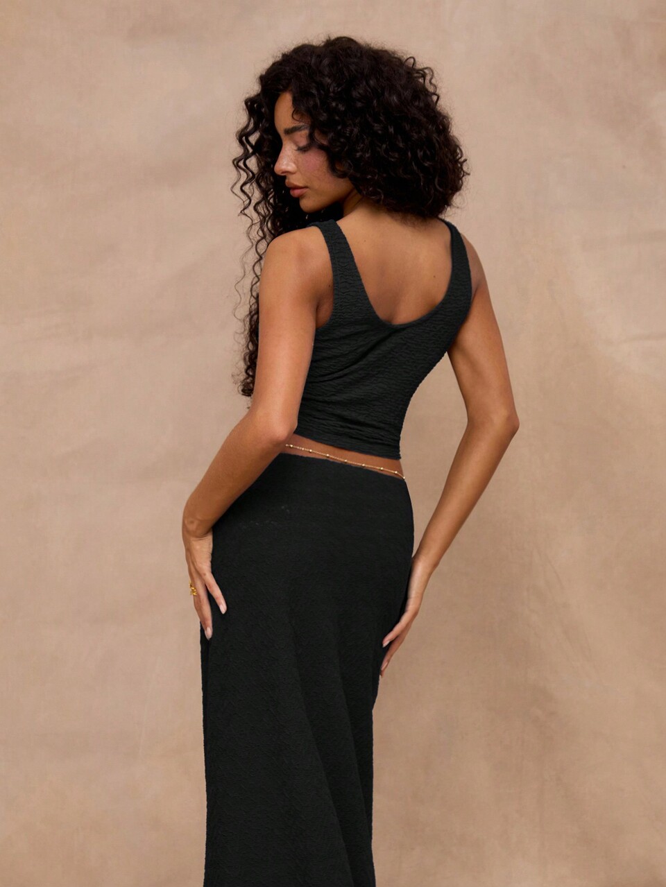 Textured Plunge Tie Front Top Vacation Casual Spring Summer , Elegant Festival Holiday