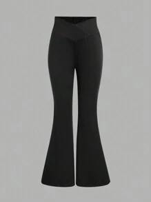 SHEIN Girlism Bộ 2 món áo nỉ rộng rãi + áo liền quần bó cho bé gái tuổi mới lớn màu trắng - trắng - Xem 5
